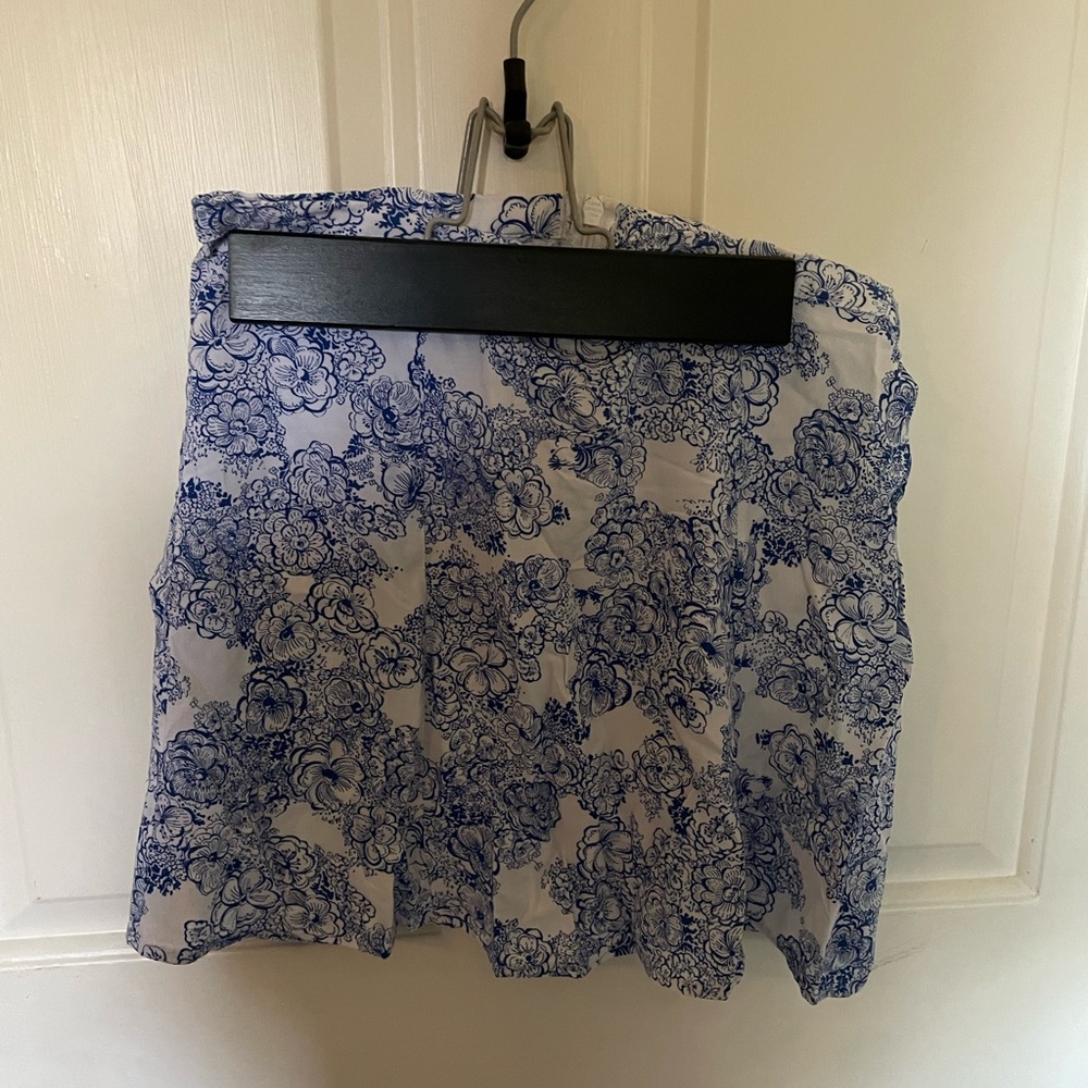 blue and white floral american apparel skirt